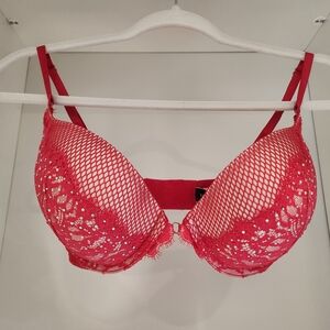 Victoria's Secret Very Sexy Red Lace & Mesh Push-Up Bra